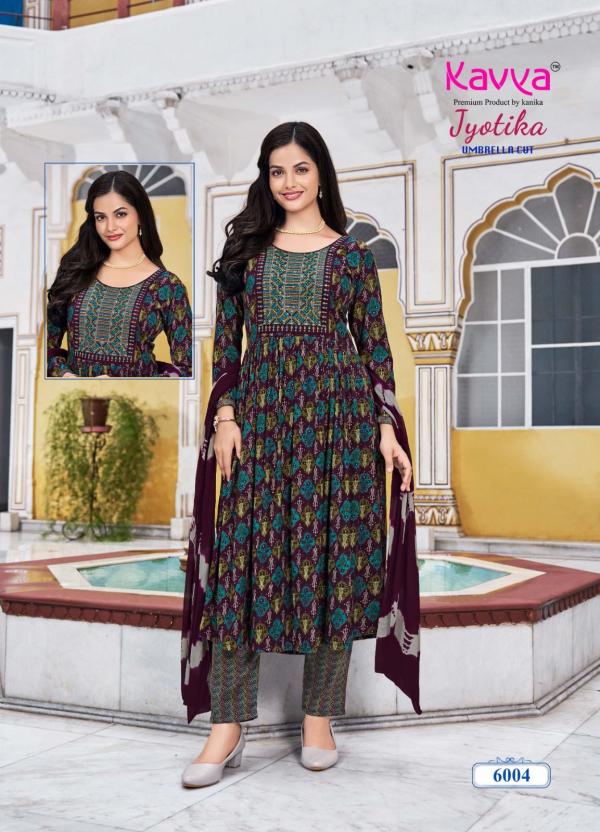 Kavya Jyotika Vol 6 Capsule Foil Printed Kurti Bottom With Dupatta